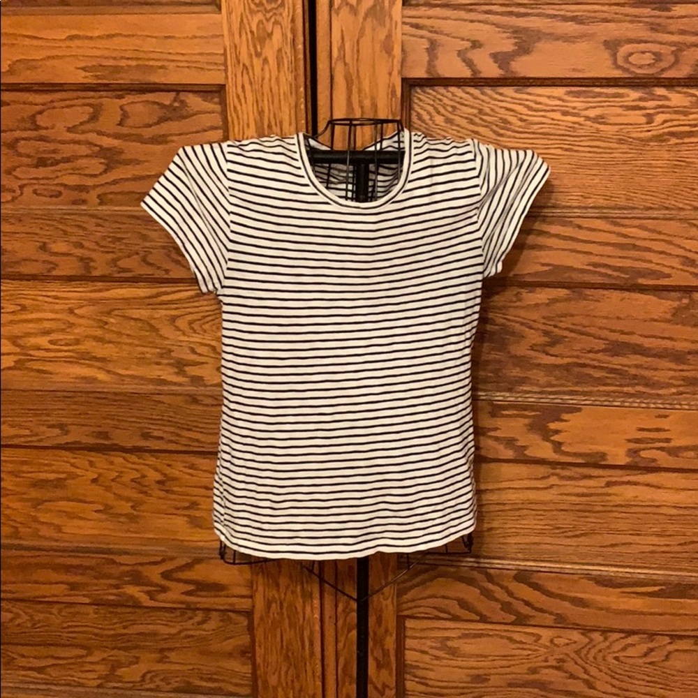 Black and white striped studio tee